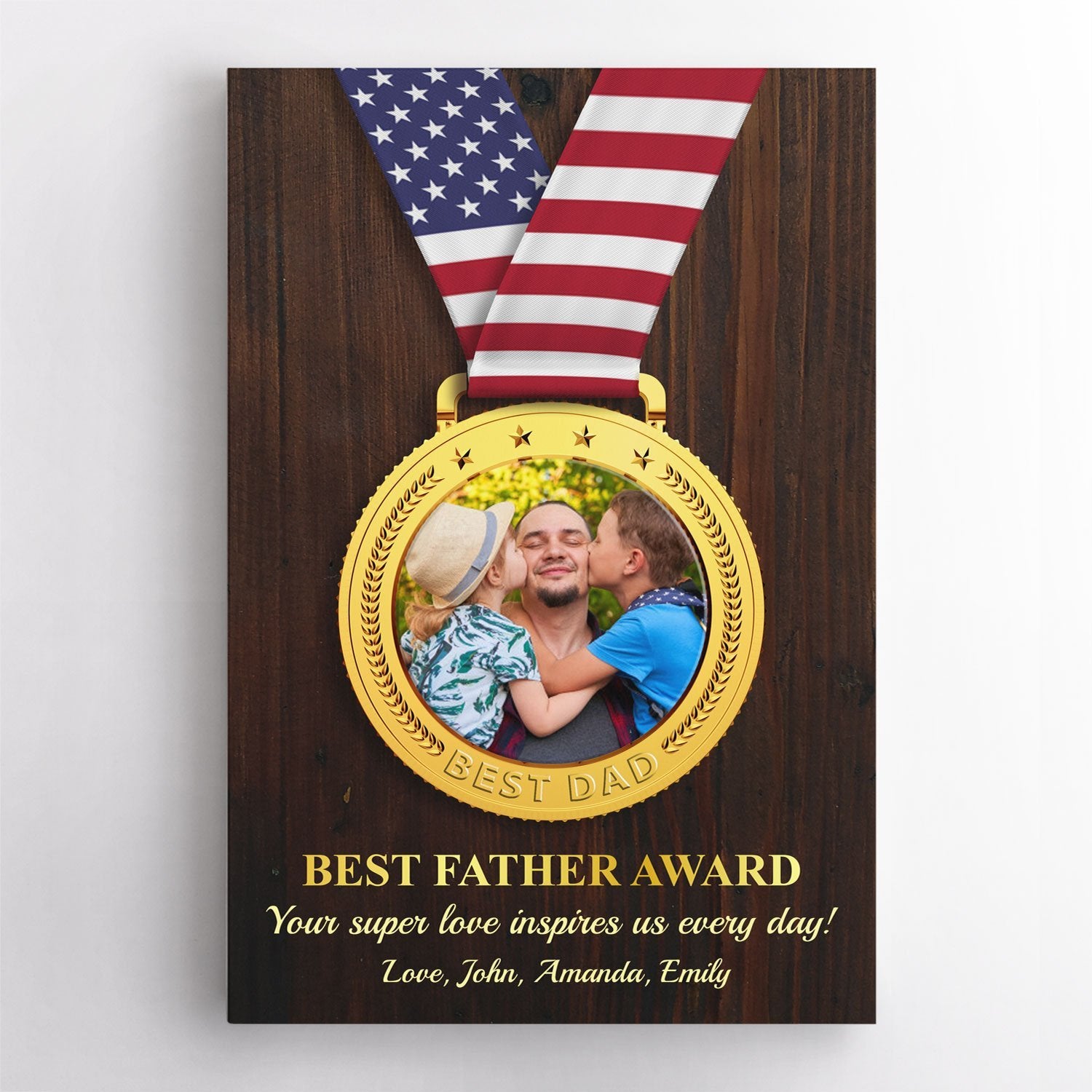 If you can’t afford a real gold medal, or your daddy already has a real one (that’s so great), you can give him a “Best Father reward canvas” this Father’s Day. Simply pick a touching image with him into the medal. Your daddy will proudly hang it right in his living room to show off to everyone.