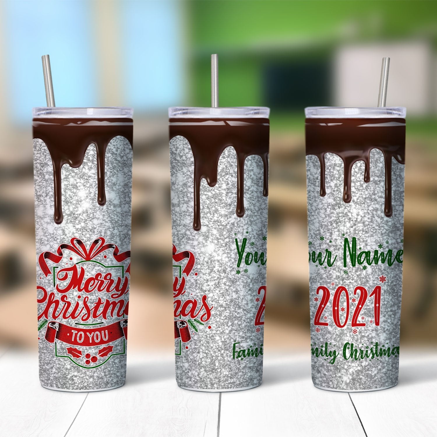 Starbucks Christmas Coffee 20oz Skinny Tumbler with Lid and Straw – Desert  Shirt Co.