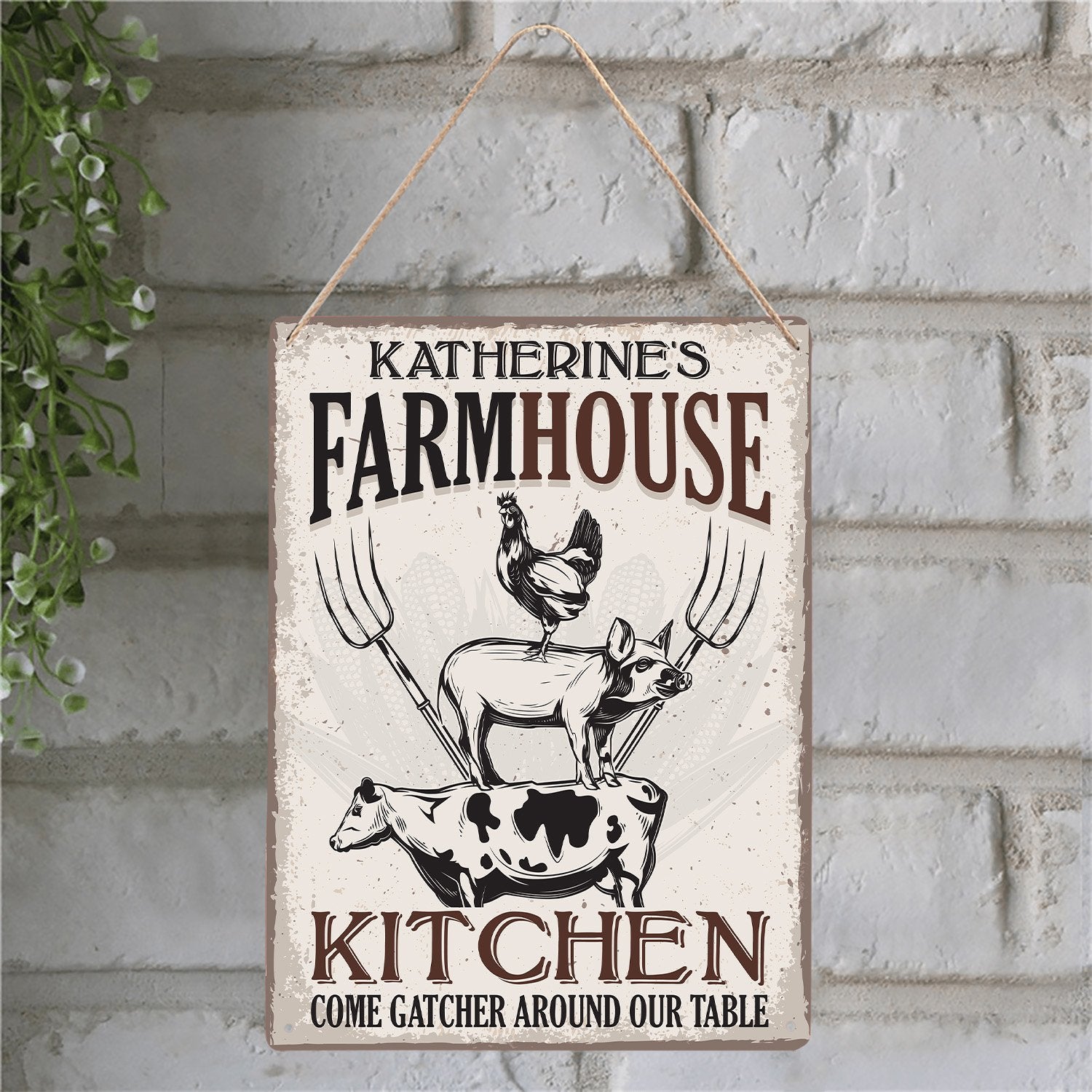 Come Gather in Our Kitchen Sign - Personalized Kitchen Signs