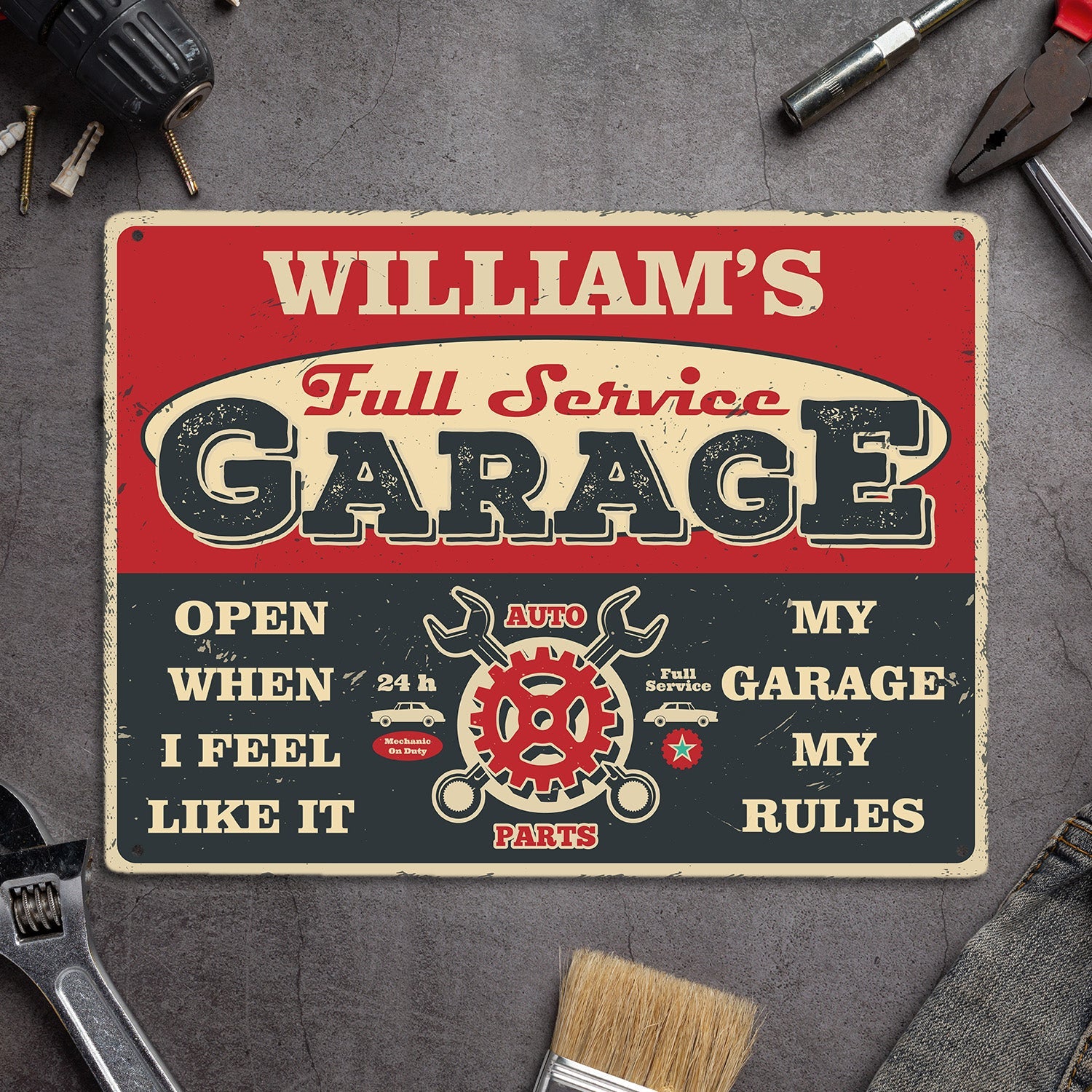 Garage Signs for Men / Garage Signs for him / Gifts for him / Gifts for Dad  / My Garage My Rules What Happens in the Garage Stays in the Gar