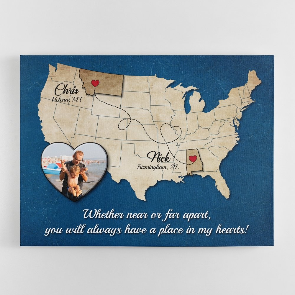 Covid 19 pandemic makes you and your grandpa unable to celebrate Father’s Day together. So, you want to find a gift to make this long distance closer. Let a custom map photo print help you to do that. The best quarantine gifts for you to show your love and indicates that you are right here on his side!