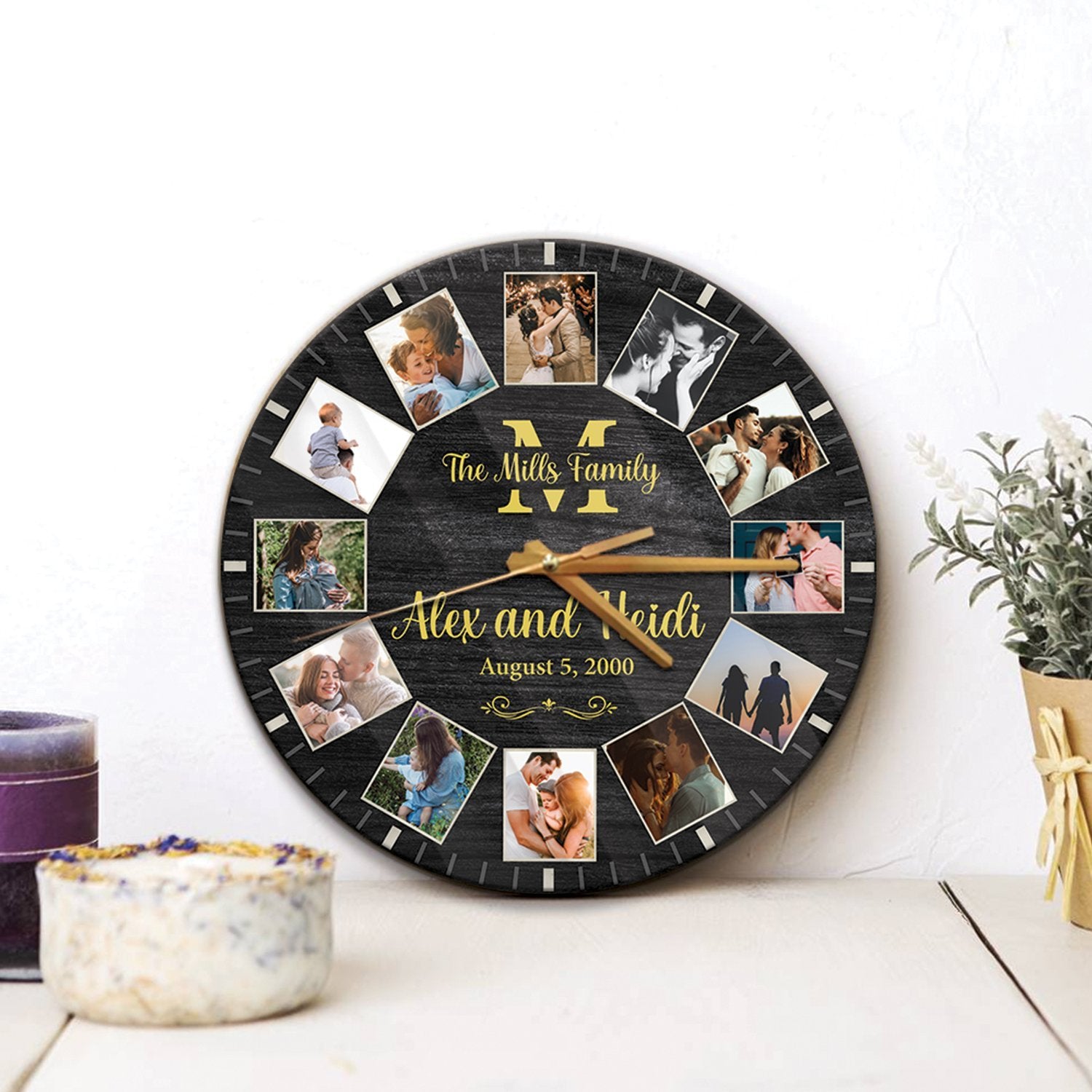 With a beautiful high gloss finish, this wall clock is sure to be a favorite home decor for your dad. You can customize with your photos, names and date.