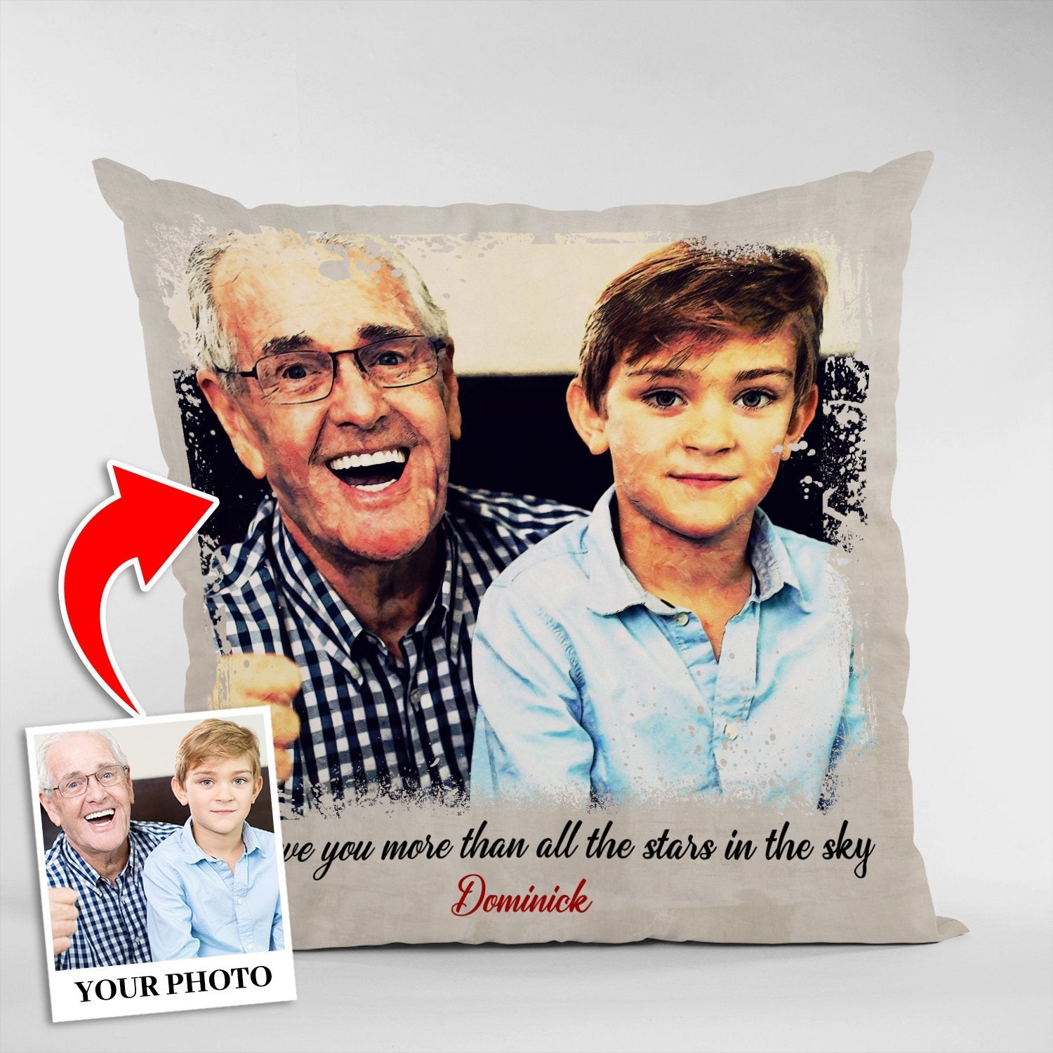 For the older grandpa, sleeping well is very important to his health. So, why not show your care to him with a pillow created on your own? This unique and soft photo pillow will help him to be more comfortable, get good sleep, and stay healthy to get through a long life.