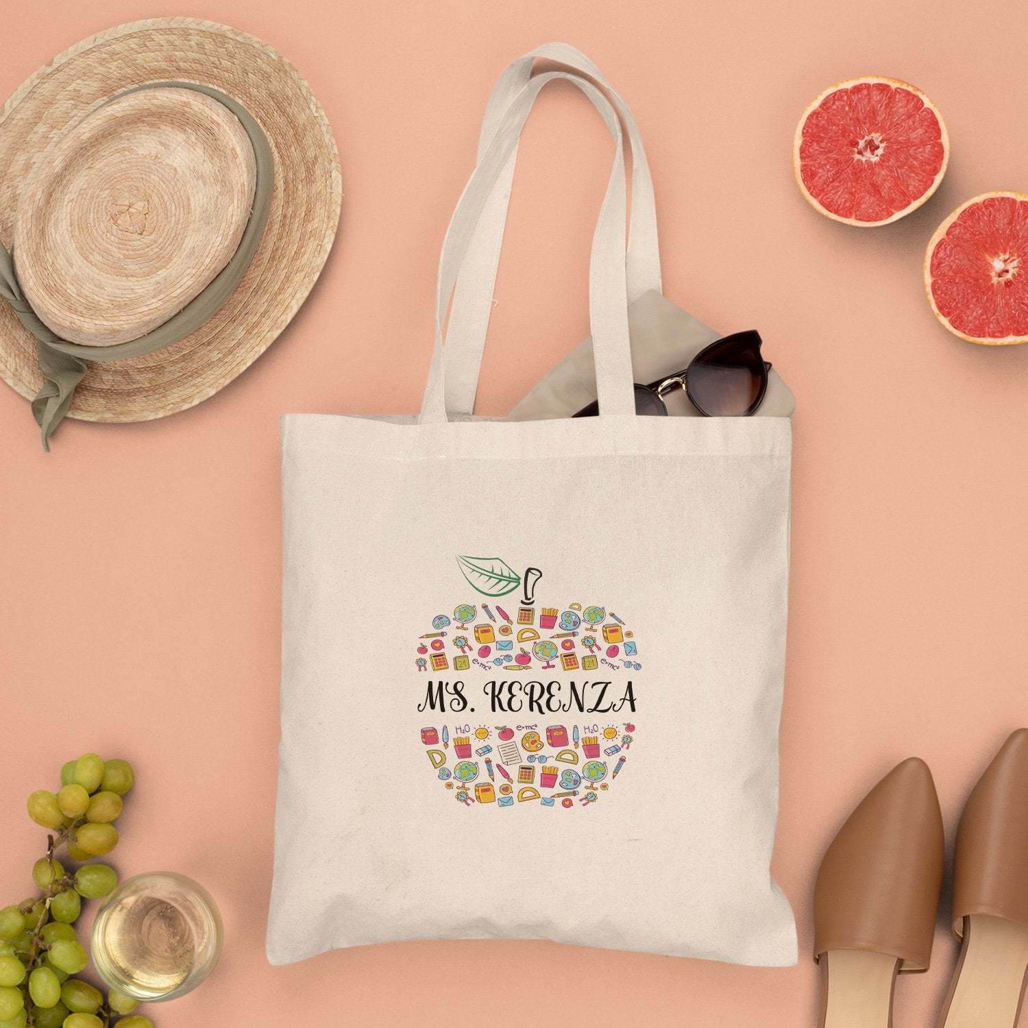 Personalized Rainbow Teacher Tote – HemmyLouDesigns