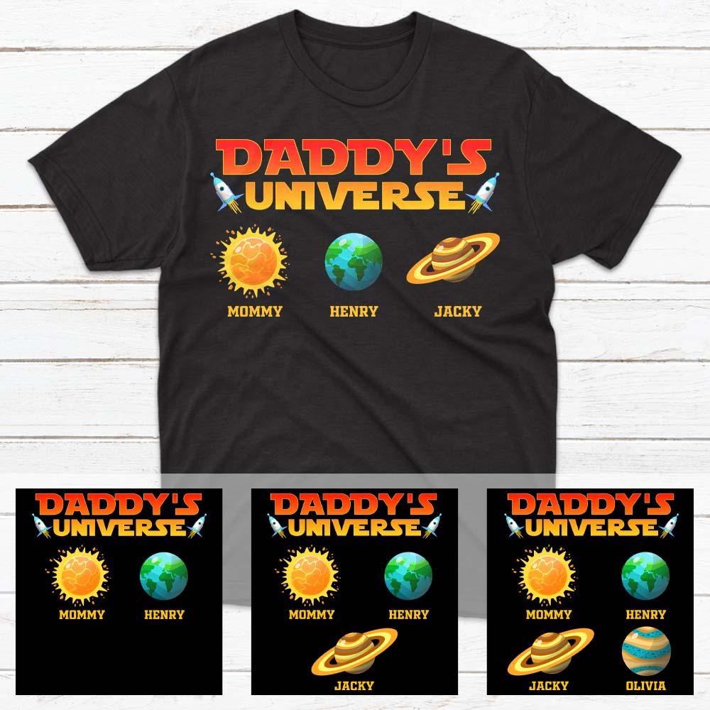 If daddy is the universe, then his kids shall be planets. This Father’s day doesn’t hesitate to give dad this Daddy's Universe Personalized T-Shirt to tell him his love is as massive as the universe. And thanks to him, planets like you can keep moving forward safely. Daddy's gonna love your father’s day gift so much.