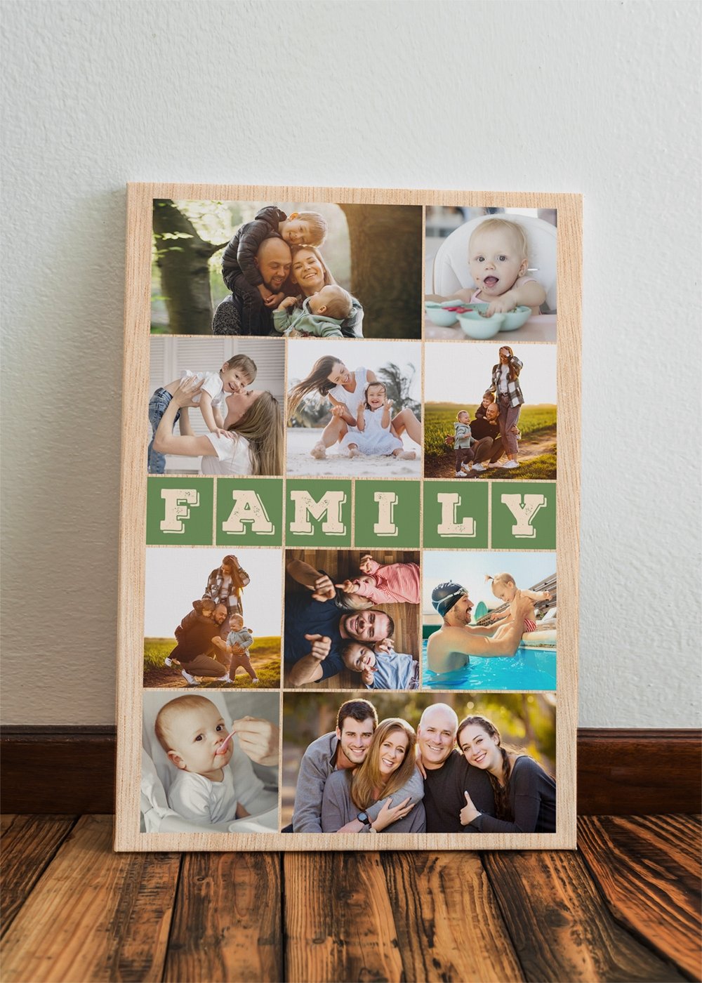 You have a great mom and a wonderful family with uncountable moments of happiness and you don’t want to put any out. Then, this gift suggestion, a family photo collage custom canvas art, is perfect for you. You can upload up to 10 images on a vintage wood background. Let gather up memories with moms and family on this unique art and tell her how lucky and happy you are to be her son.