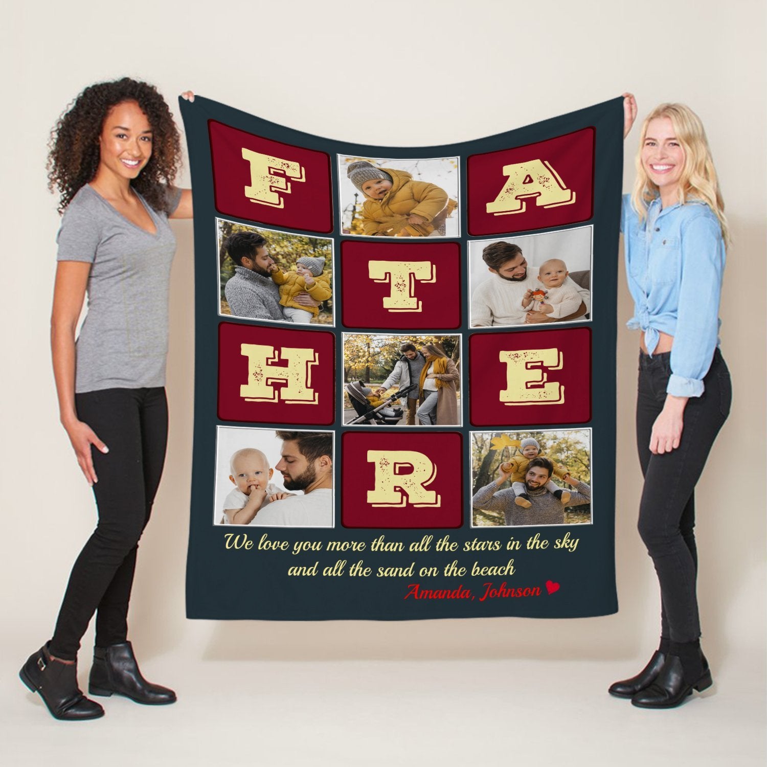 Sometimes, a good night’s sleep is the best gift for a newbie Dad. Let’s make his night more comfortable with this beautiful blanket. It’s also a good way to showcase favorite photos and moments of your little family.