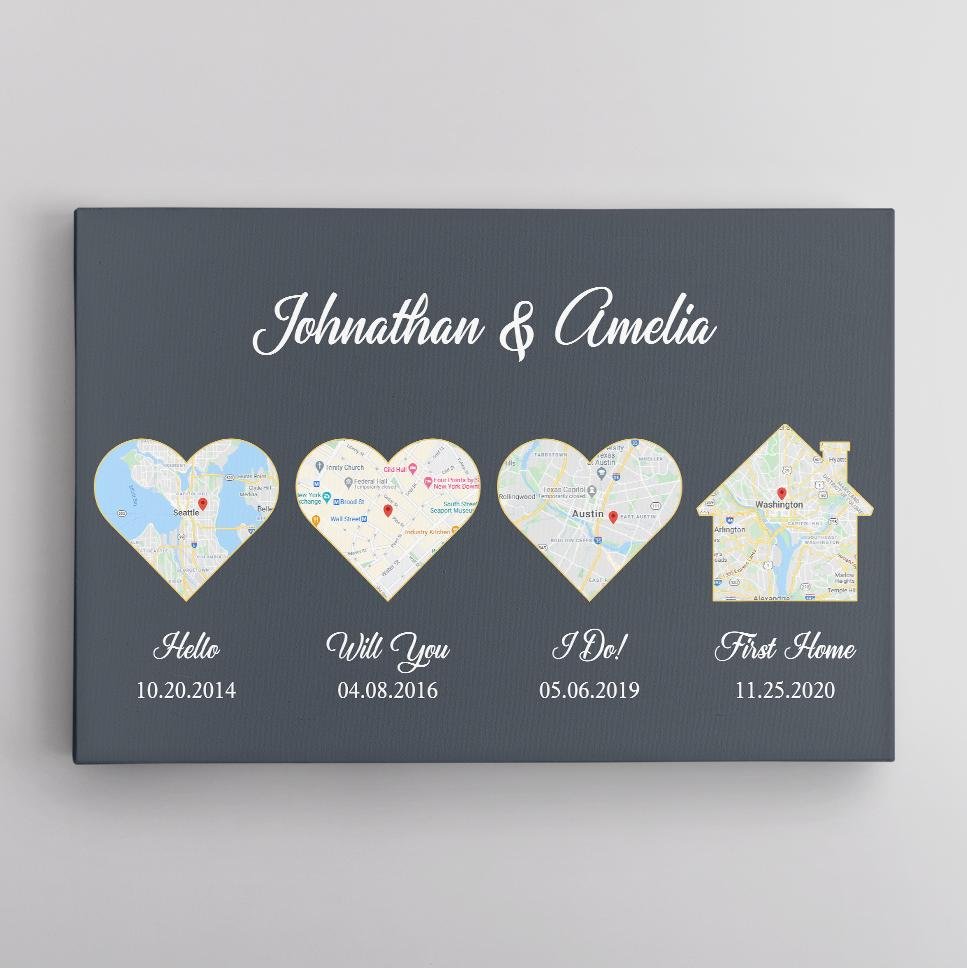 How to make your husband remember all special dates in your relationship? This home decor canvas is going to be a creative way for you. It documents every stage in your love story and reminds him of preparing romantic plans on those anniversaries. No matter how many years pass by in your marriage, this canvas can fire up the romance in your relationship and tighten the bond between you.