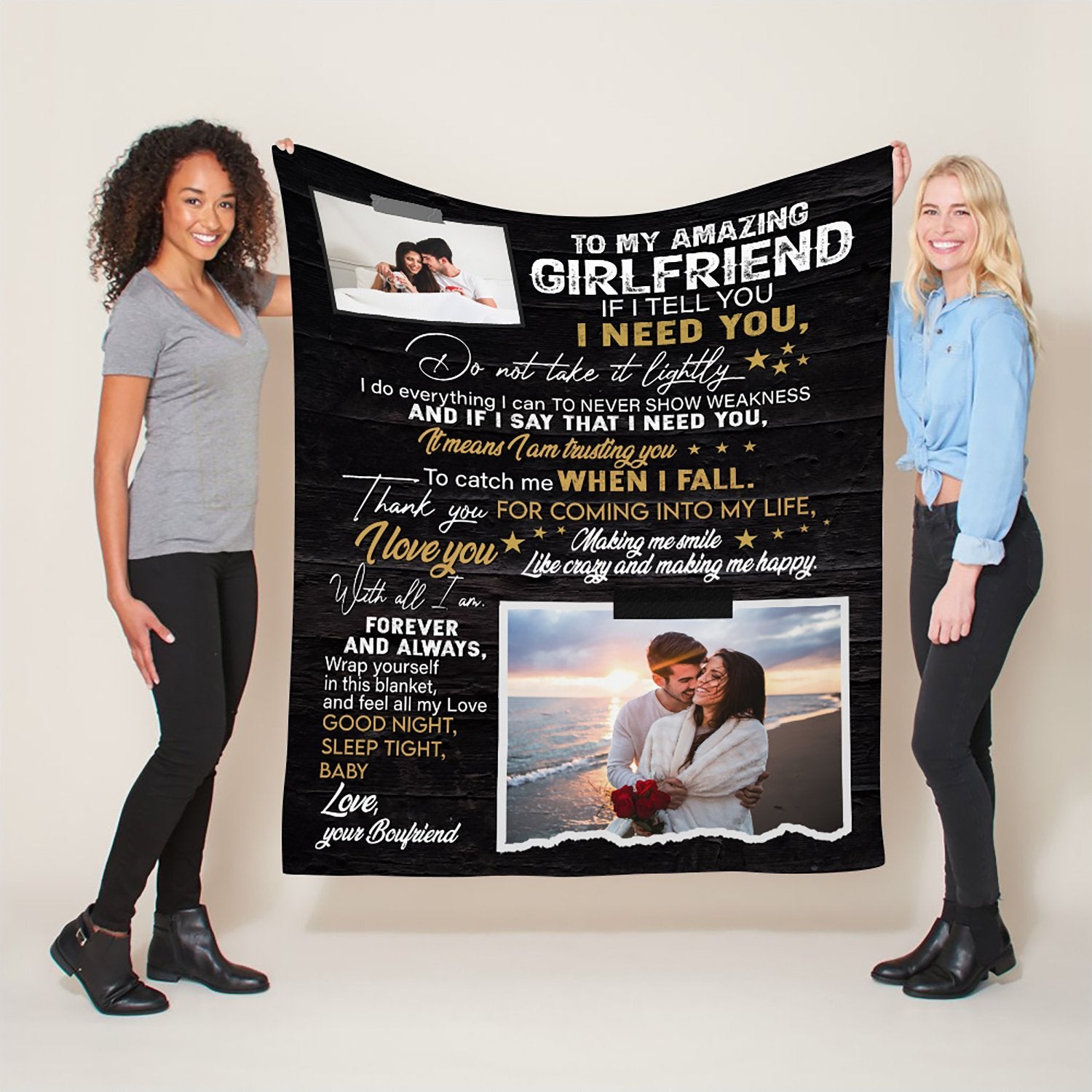 Love Letter Blanket For Girlfriend That can be customized with Photo And Text