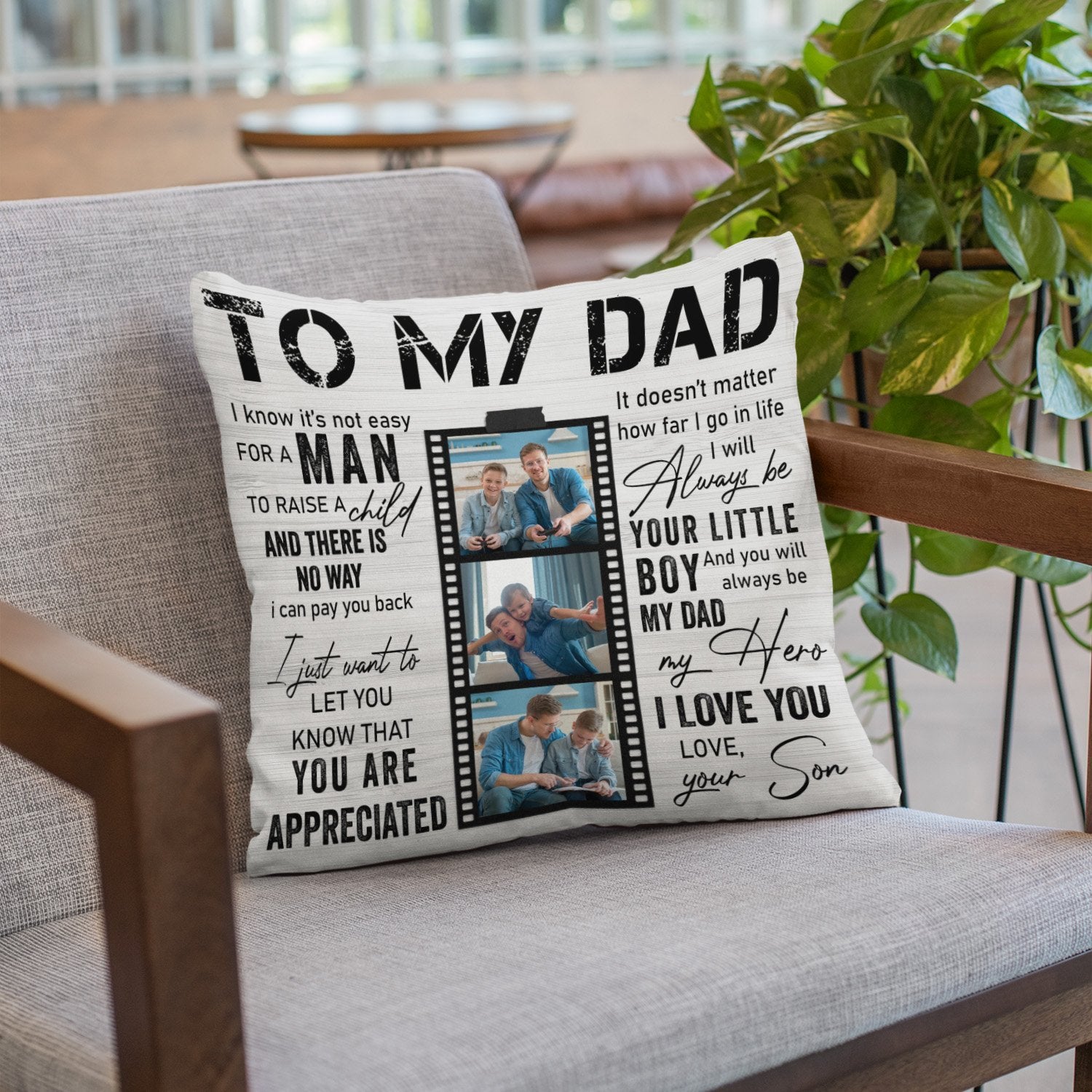 I Love You Dad Pillow Case, Father Day Pillowcase, Custom Father Day Pillow  Cover, Personalized Gift for Dad from son & daughter