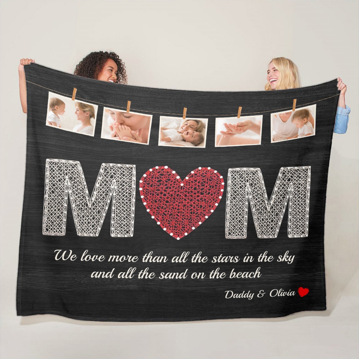 Custom Mom Blanket with Picture & Names Change - Personalized Mama Birthday  Gifts from Daughter or Son, for Mom - Mom Blanket - Long Distance Gifts