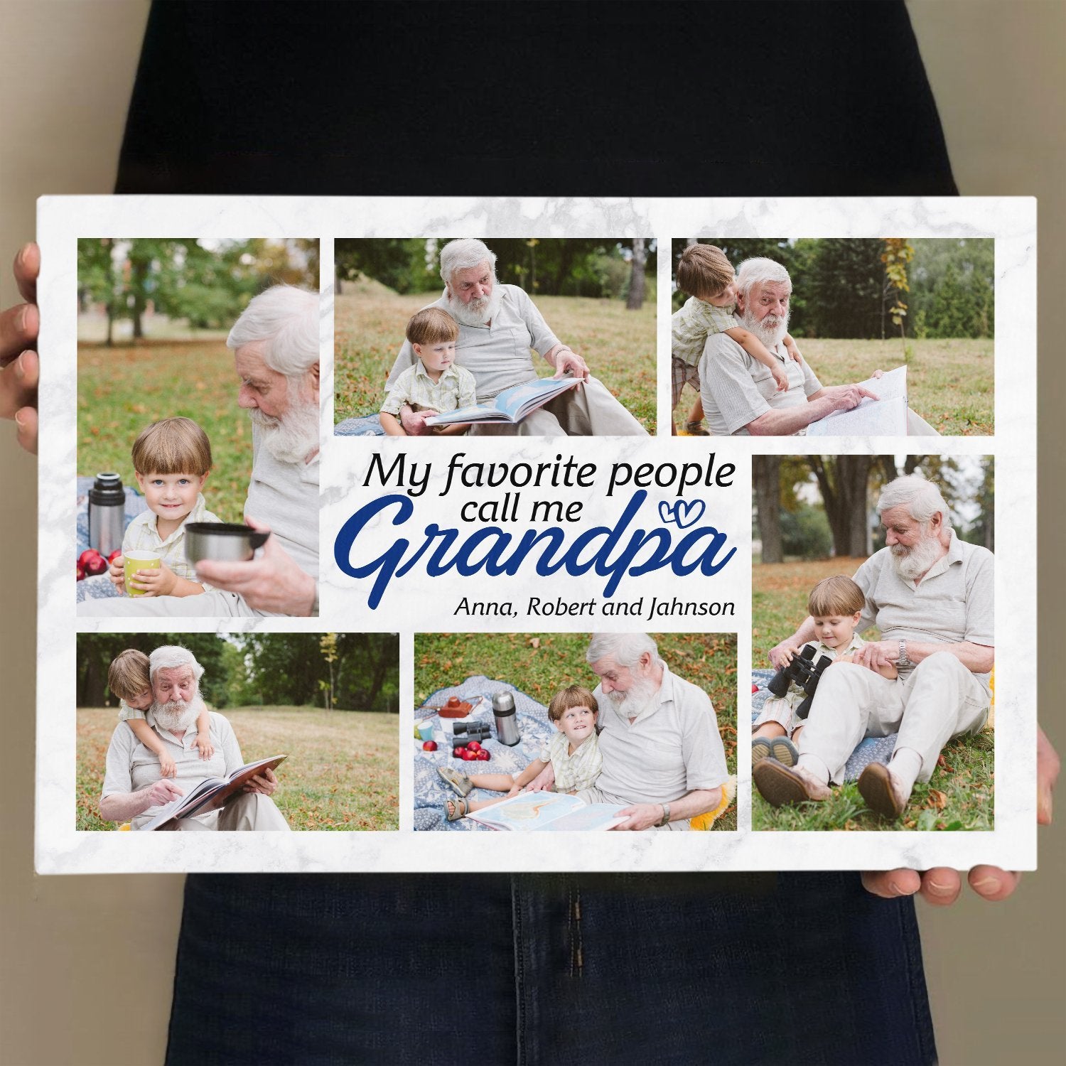 You are the favorite of grandpa, then this Father’ day, bring him a gift of My Favorite People Call Me Grandpa Canvas Wall Art. Choose 6 meaningful photos with him to display on the canvas and show him how wonderful it is to have him as your Grandpa.