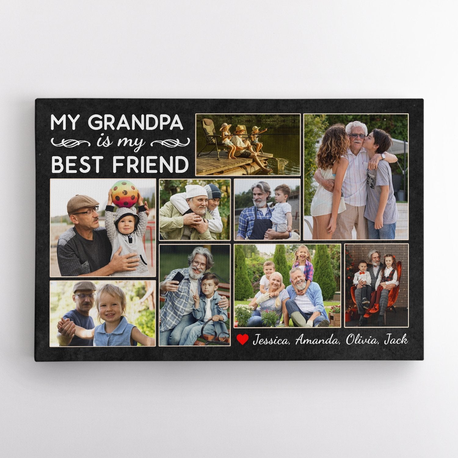 Your grandpa is your best friend that stuck by you during your childhood. So, on this special occasion, you want to find a unique fathers day gift for your old best friend. How about a “My Grandpa Is My Best Friend” Custom Photo Canvas? This print can feature up to 9 photos of you two so that you can store a lot of happy moments spent together. So meaningful!