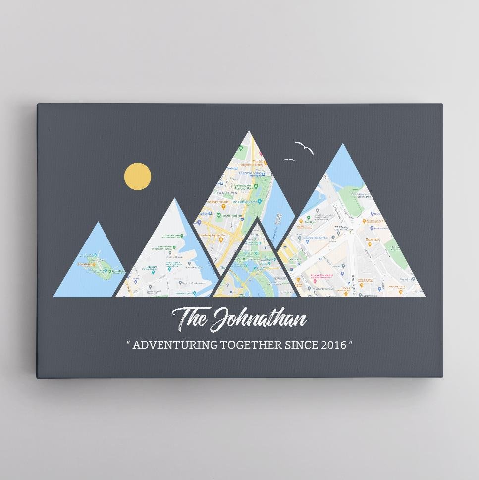 Personalized Travel Memories Map Prints With Name And Locations