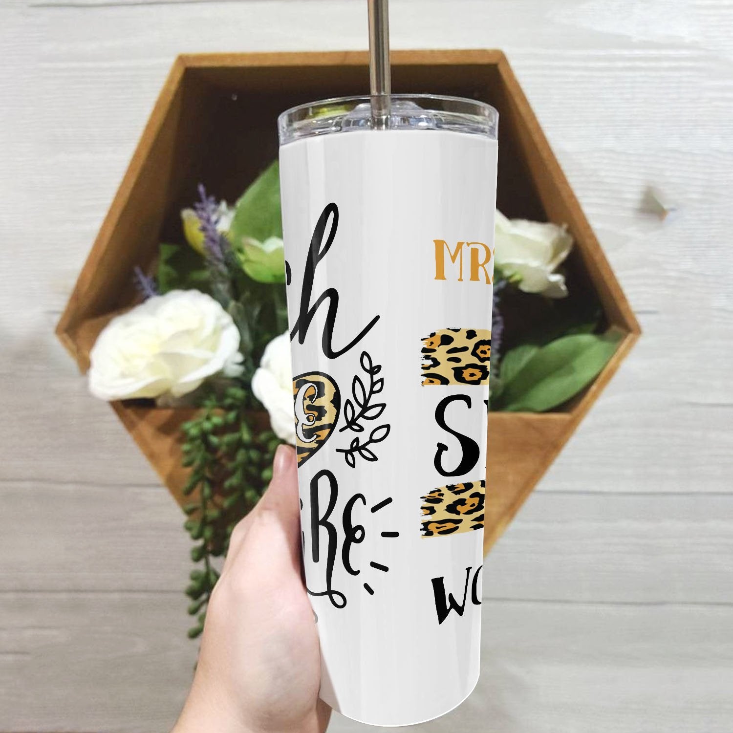 Custom Bridesmaid Tumblers, Hawaiian Hibiscus Tumblers, Floral