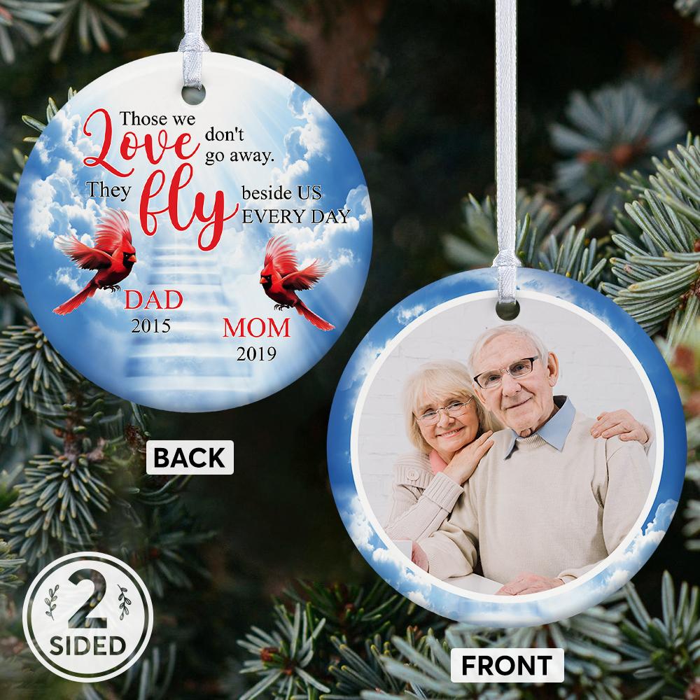 Silver 2 Bell Christmas Ornament, Those We Love Don't Go Away They Walk  Beside Us Everyday, Memorial Christmas Gift, Bereavement Gift