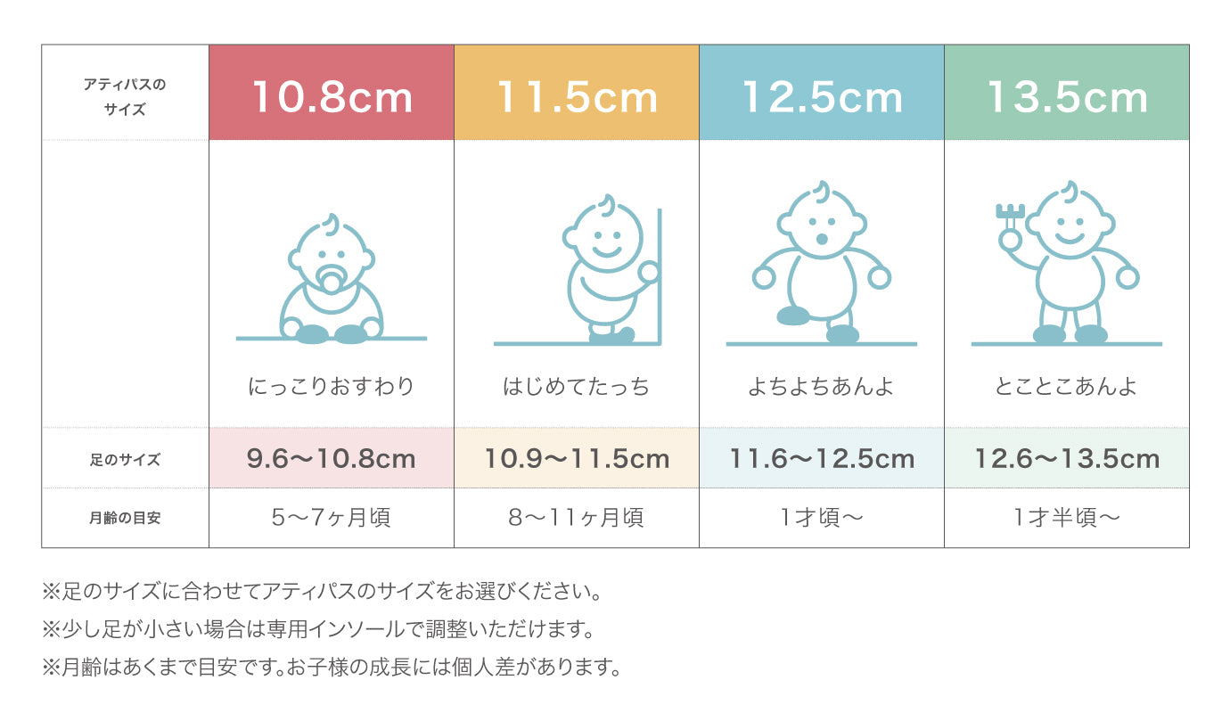 サイズについて Attipas Japan