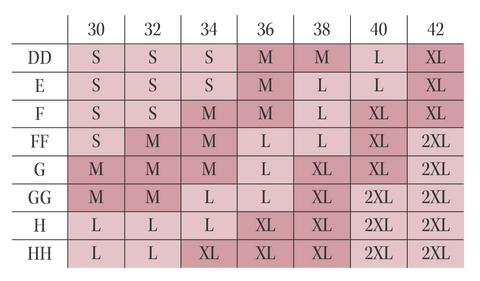 Scantilly Indulgence Size Chart - Up to 2XL