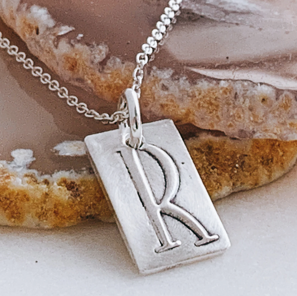 Personalized Sterling Initial Charm Necklace -Wax Seal Initial Jewelry –  JewelStreetStudio