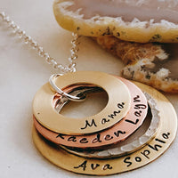 hand stamped necklace for mama