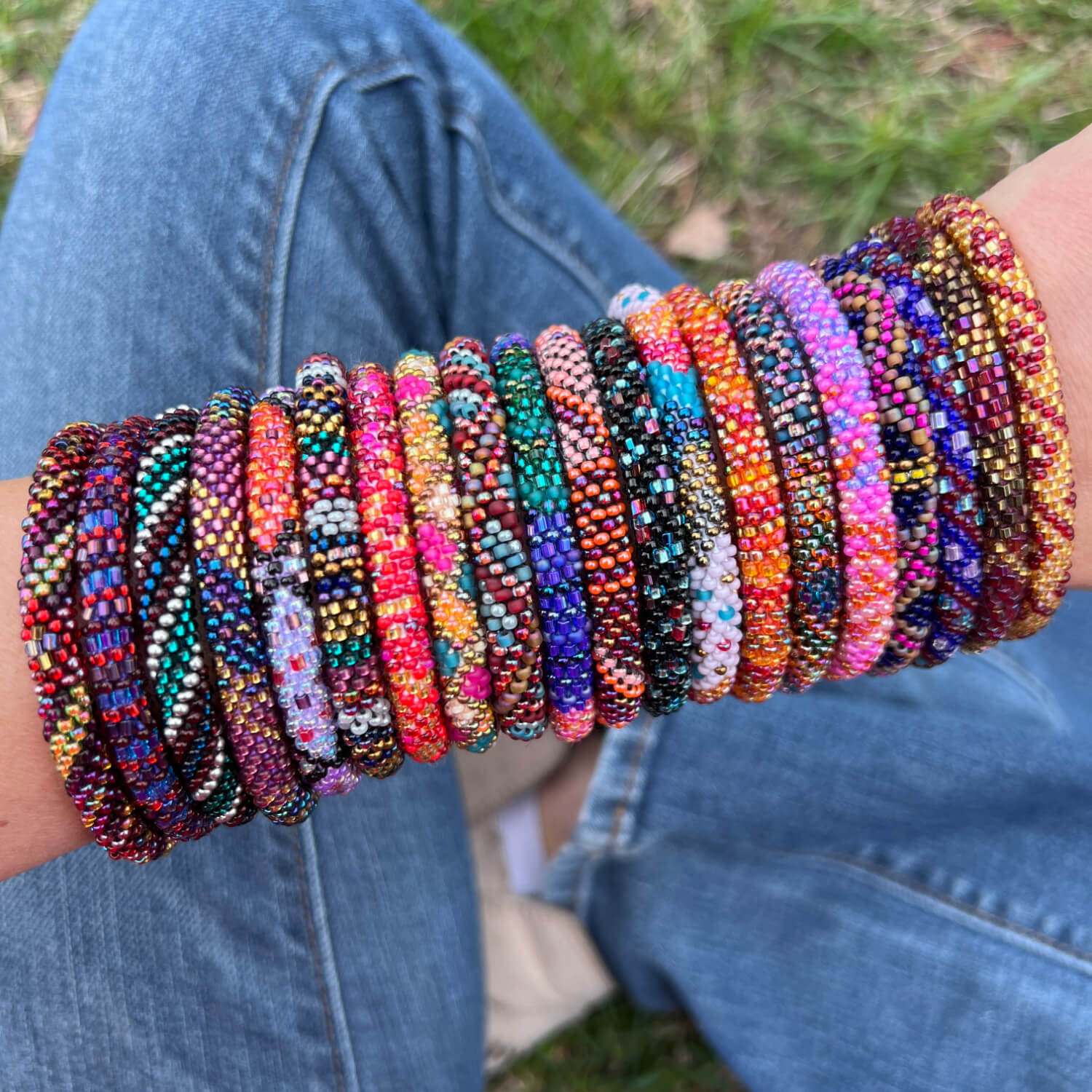 Wholesale Nepal Slide On Bracelet, Seed Bead Bracelet, Handmade