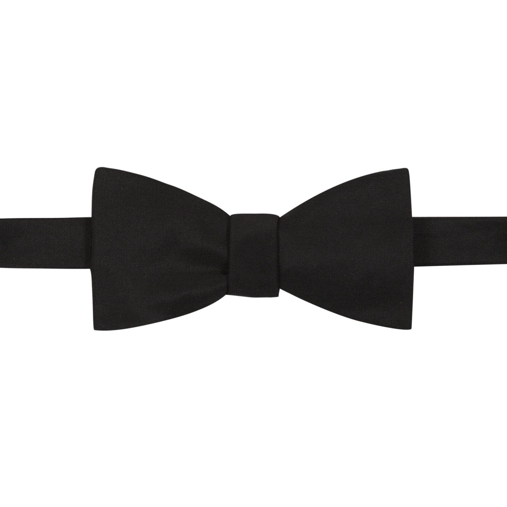 Black Bow Tie in Silk Barathea - Sized Self Tie - Fort Belvedere