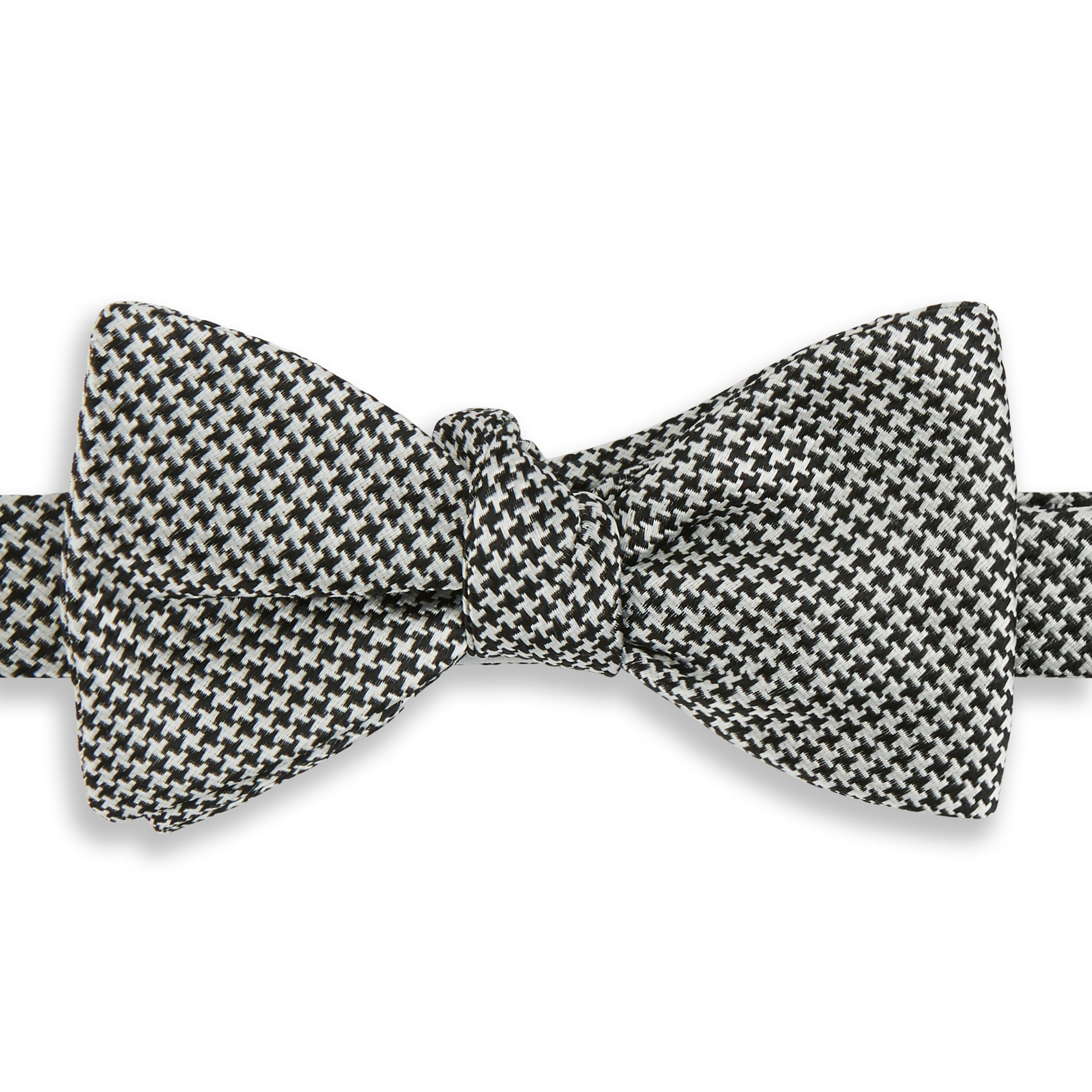 Black Houndstooth Silk Tie