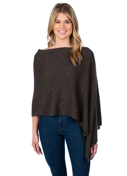 Alashan Cashmere Poncho in French Roast – DetailsDirect