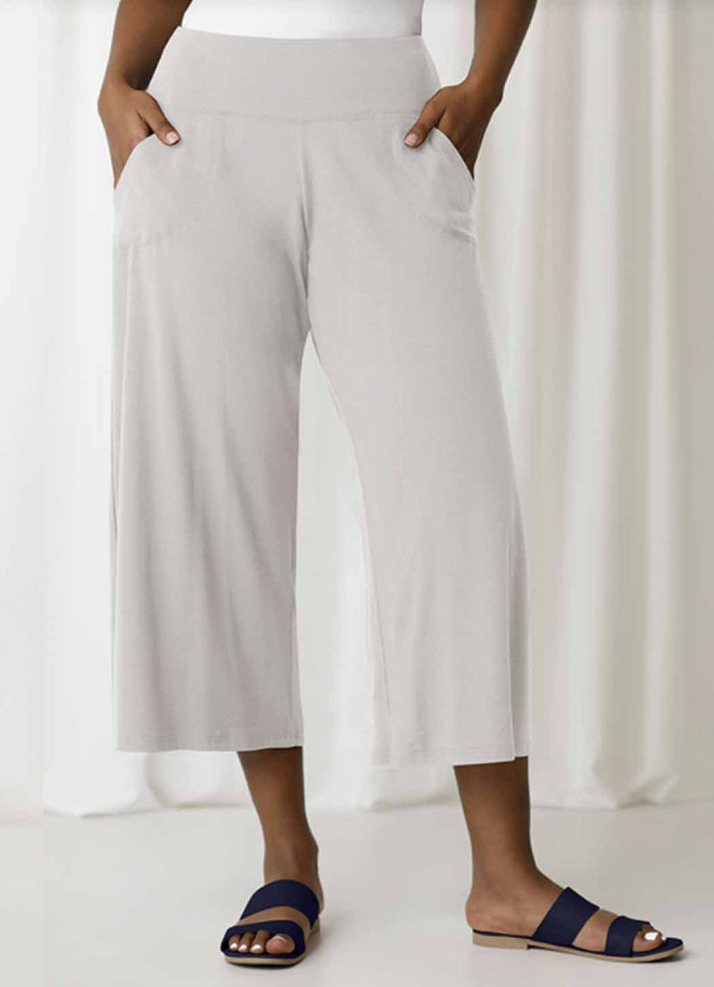 Bamboo Lounge Side Slit Cropped Palazzo Pants