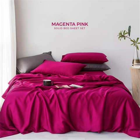 Solid bedding in vibrant magenta pink for Spring
