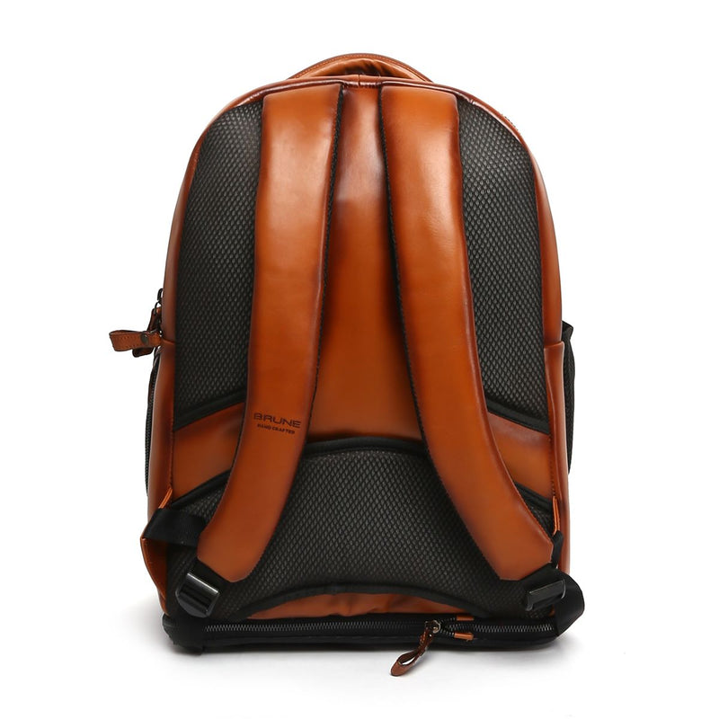 Brune X Bareskin Embossed Lion Concealed Compartment Tan Leather Backpack