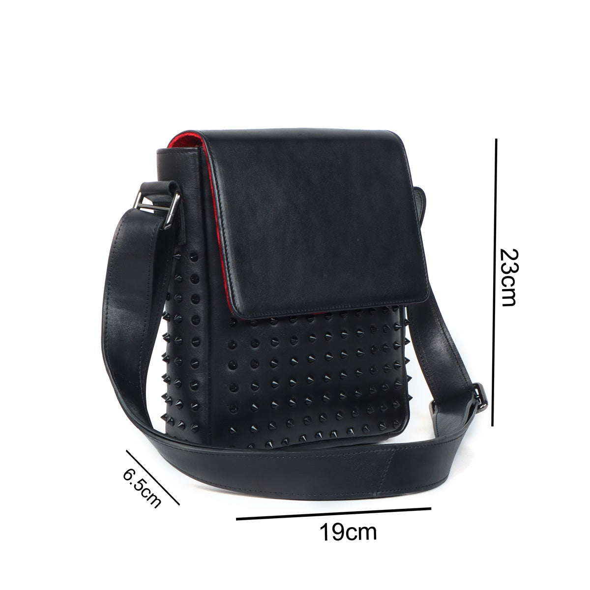 Crossbody Flap Over with Black Studded Leather Bag