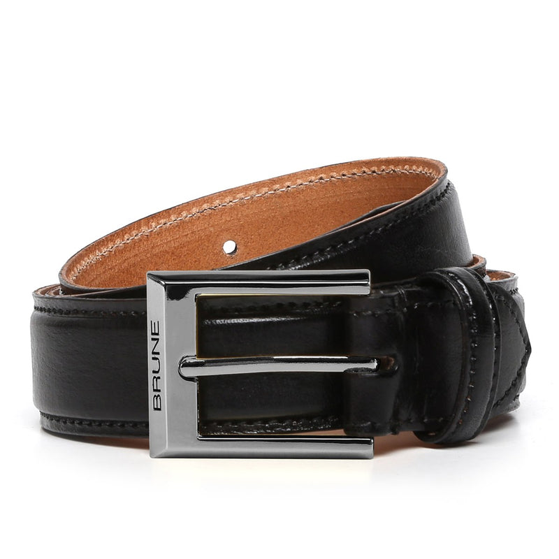 Black Patent Leather Matte Gold Finish Buckle Belts By Brune & Bareskin 34