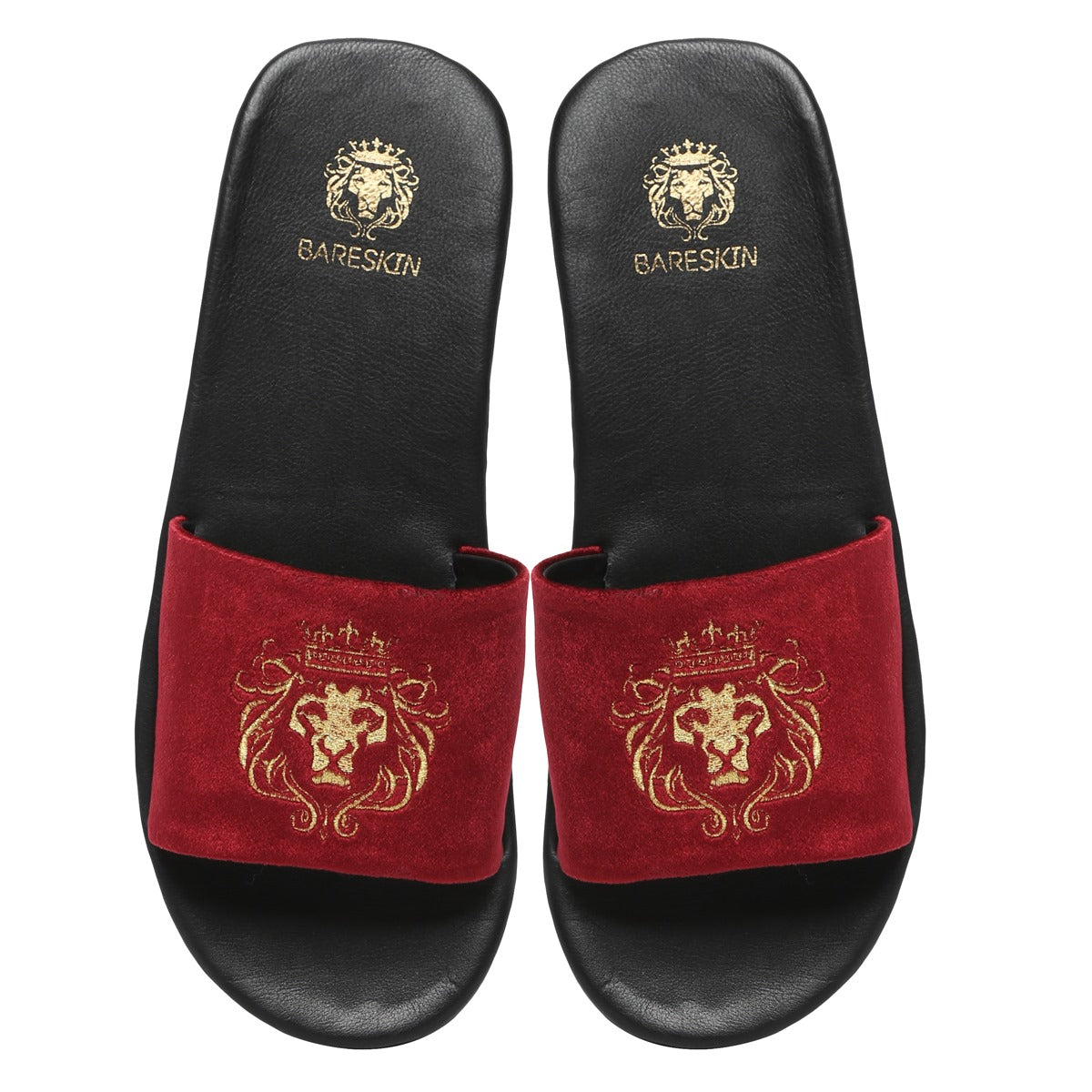 mens leather slide slippers