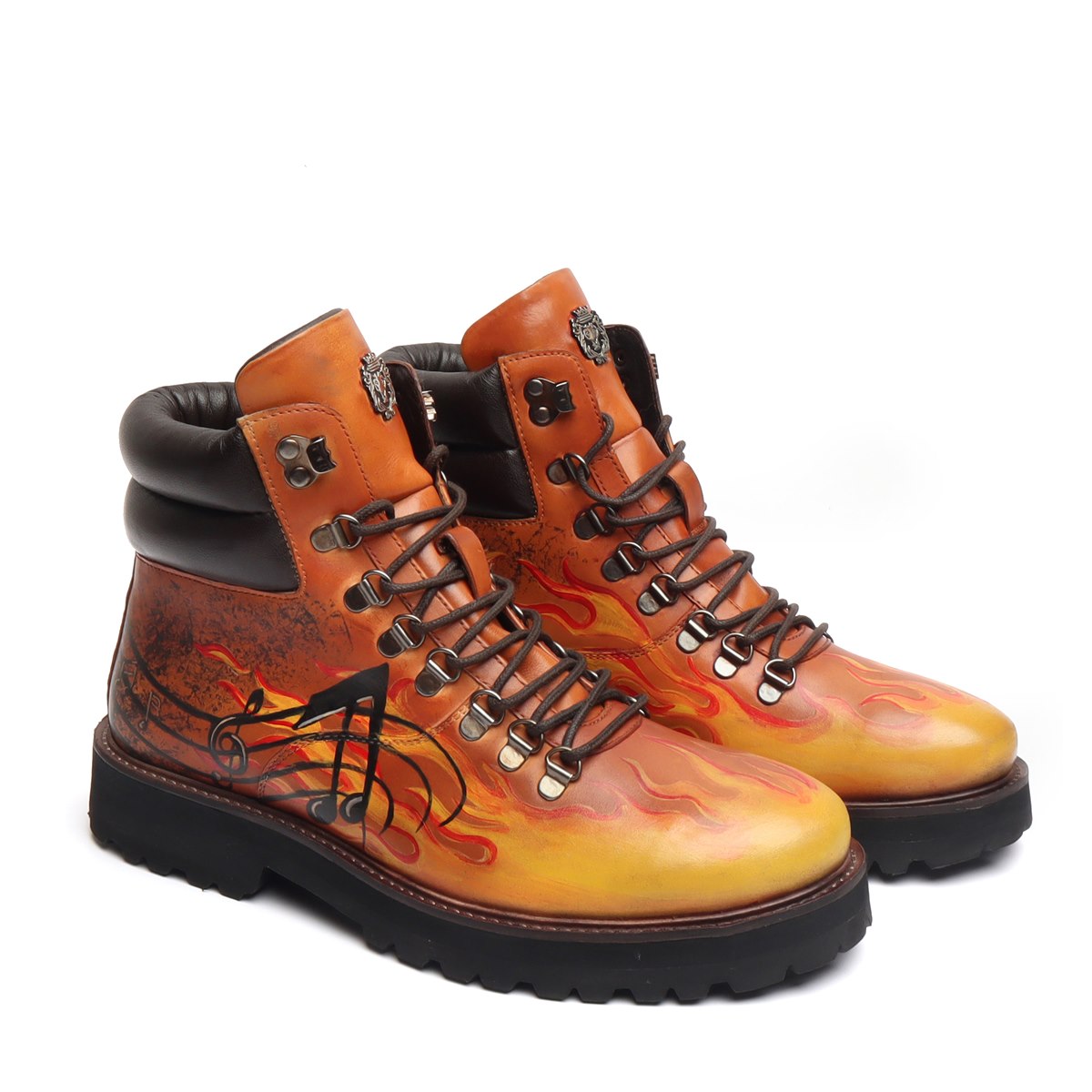 hand painted leather boots