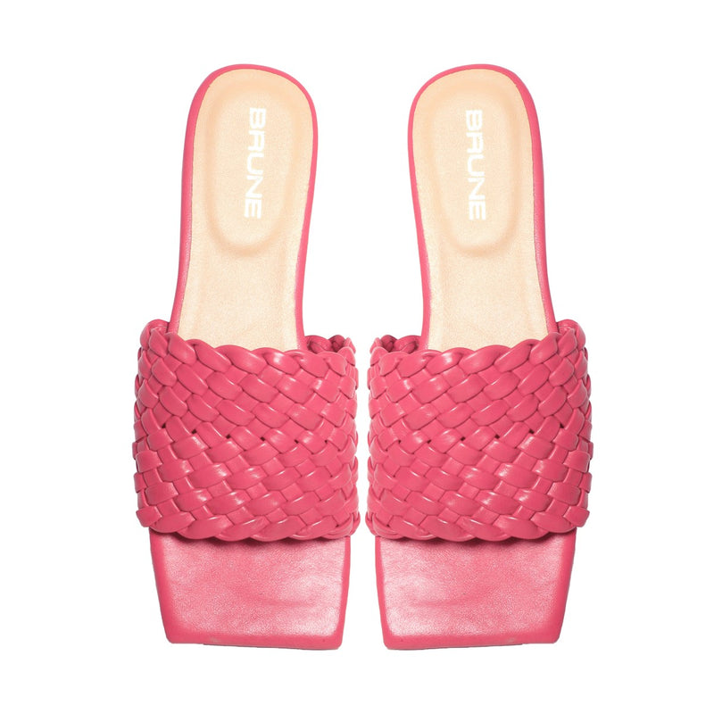 pink leather slippers