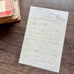 Handwritten recipe