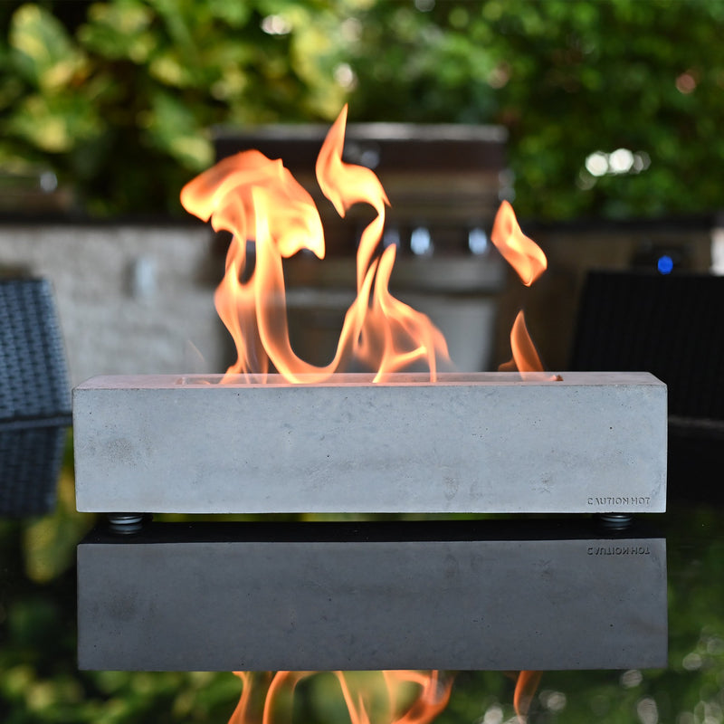 Colsen Rectangular Concrete Tabletop Fire Pit Brookstone Dev