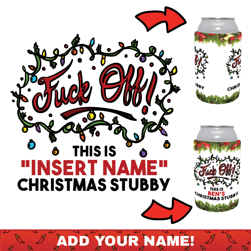 Christmas Stubby Holder Personalised, Custom Photo on Premium Beer