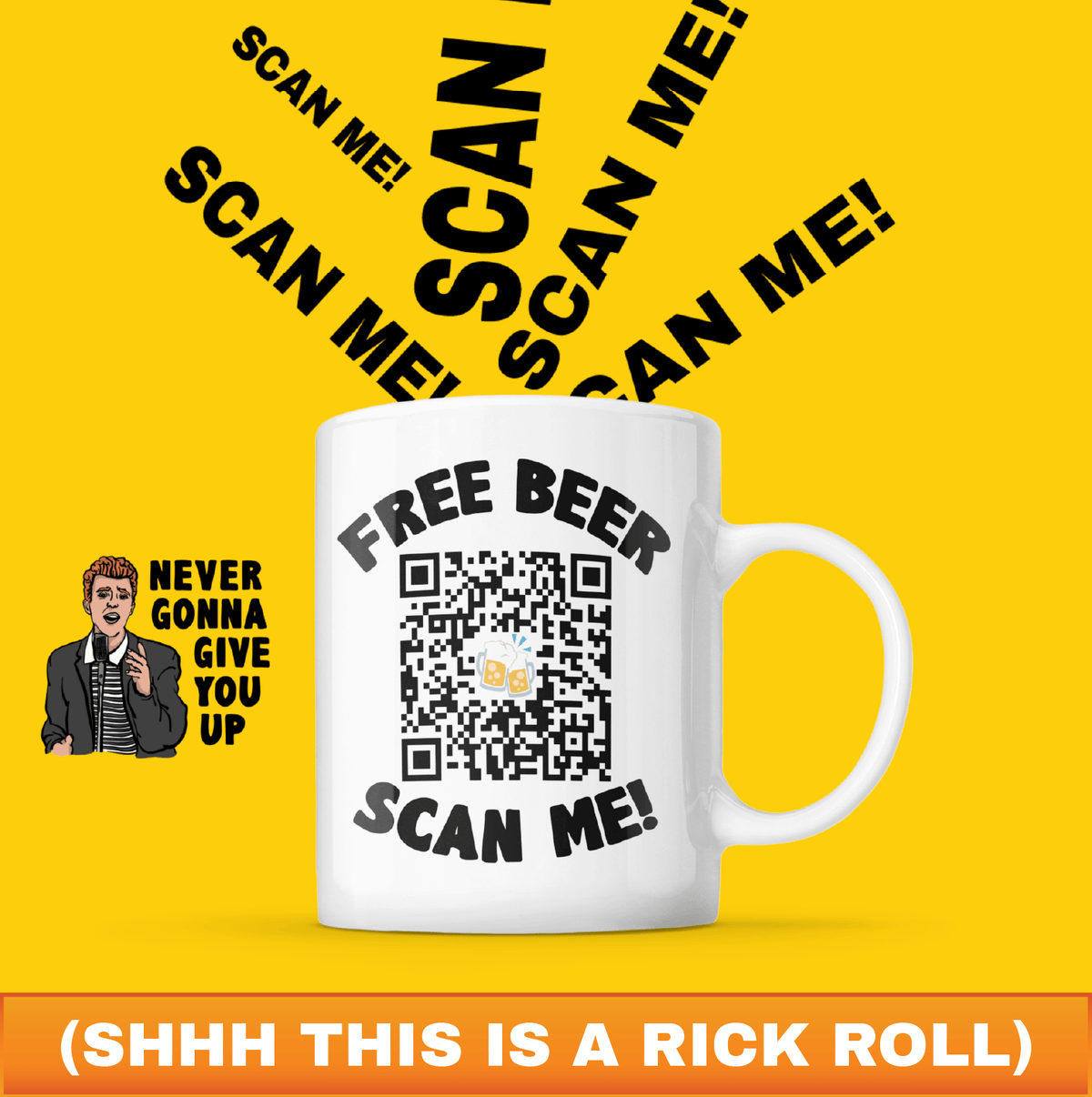 $10 Coupon Rick Roll Prank With No Ads - Rick Roll Prank Sticker - Sticker