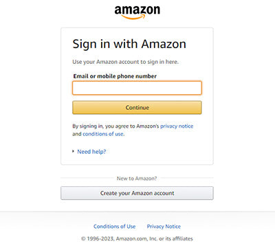 sign in Amazon Account