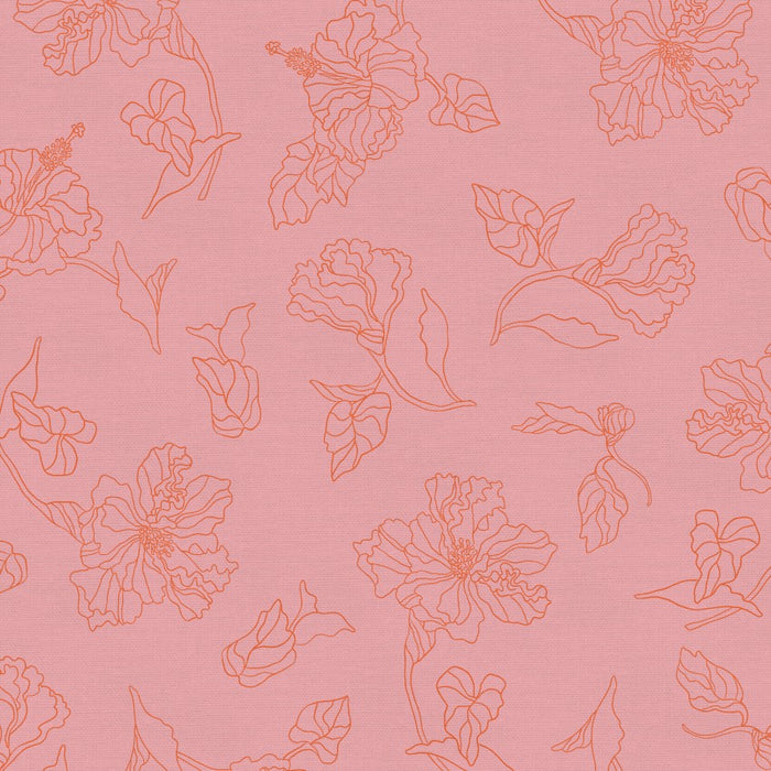 Botanica by Kacey Free - Double Gauze floral in pink — Fabric Spark