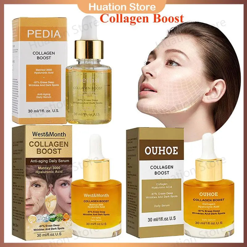 Collagen Face Serum Skincare Facial Essence Liquid Moisturizing Soothing Nourishing Face Serum Pore Shrink Skin Care 30ml