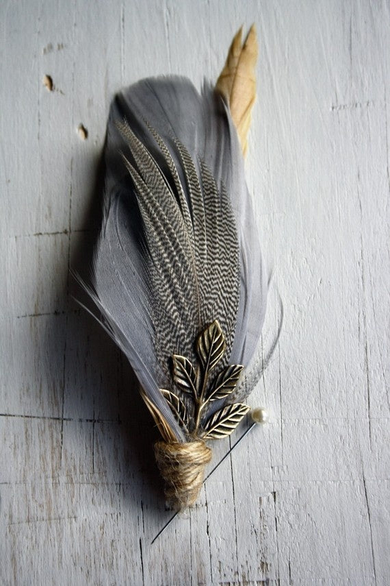 Feather buttonhole inspiration