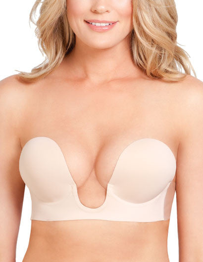 U Plunge Cleavage Enhancement Backless Strapless Bra 29708 - Beige