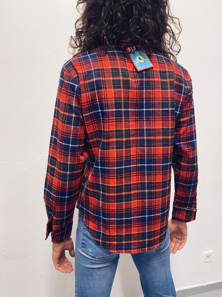 Crítico incompleto ala Camisa de Franela Cuadros Azules y Rojos / Talla M – La Mona Checa Vintage