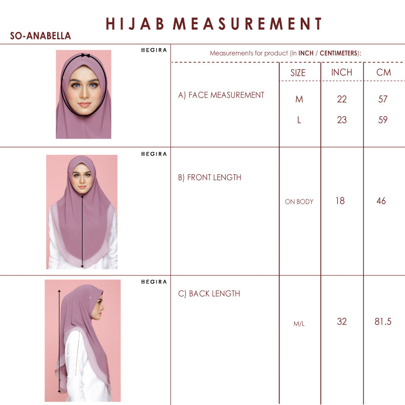 SIZE GUIDE SO-ANABELLA