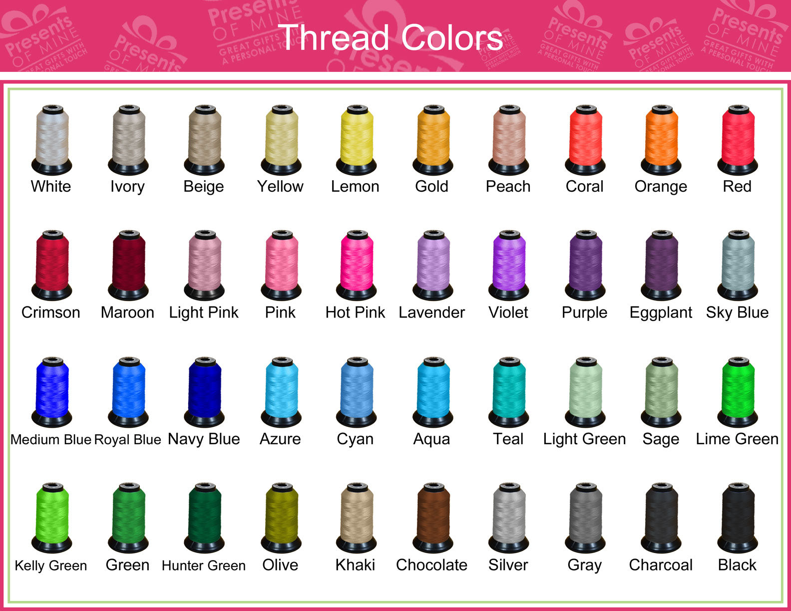 Brother Thread Color Chart