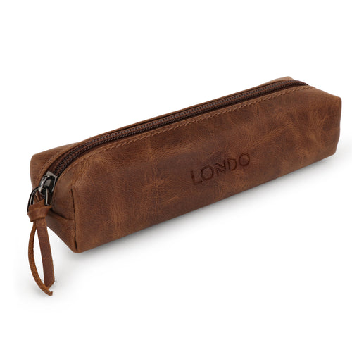 ZenZoi Leather Brown Pencil Case