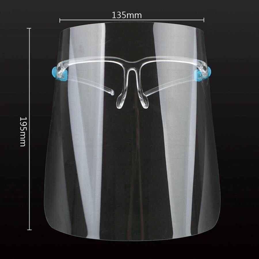 Stylish Face Shield With Glasses Frame 5 10 25 50 100 Pack 1800shields